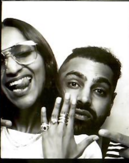 Poonam showing her engagement ring