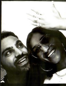 Playful hands up moment